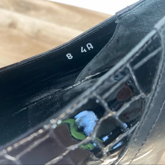 Amalfi By Rangoni Womens Black Patent Leather Faux Snakeskin Loafers Size 8 - Picture 5 of 8